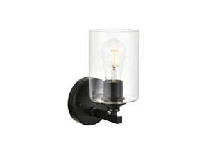 Mayson 1 light Black and Clear Bath Sconce