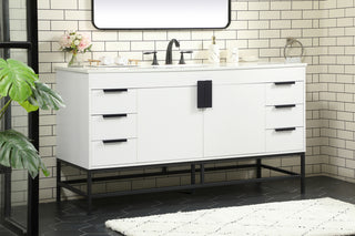 60 inch Single bathroom vanity in white