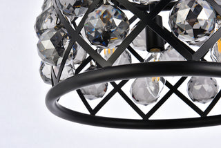 Madison 3 light Matte Black Pendant Silver Shade (Grey) Royal Cut Crystal