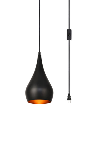 Nora 1 Light Black plug-in pendant