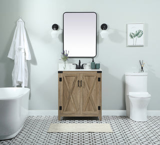30 inch Single bathroom vanity in natural oak with backsplash