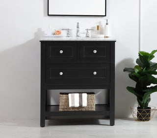 30 in. Single bathroom vanity set in Black