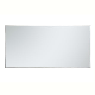 Metal frame rectangle mirror 36 inch in silver