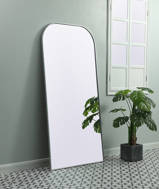 Metal Frame Arch Full Length Mirror 35x72 Inch in Silver