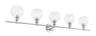 Collier 5 light Chrome and Clear glass Wall sconce