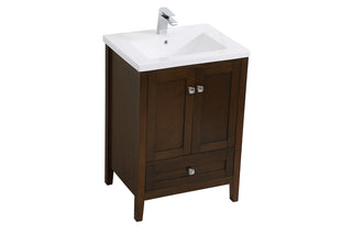 24 In. Single Bathroom Vanity Set In Antique Coffee