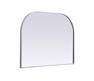 Metal Frame Arch Mirror 40x30 Inch in Silver