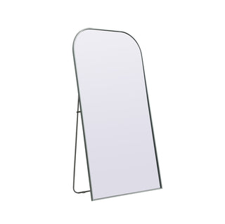 Metal Frame Arch Full Length Mirror 35x66 Inch in Silver