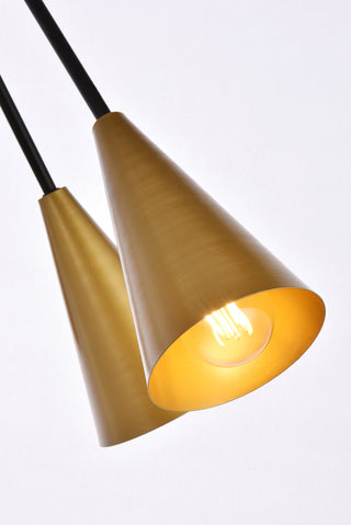 Casen 32 inch pendant in black and brass