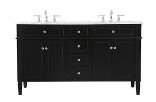 60 inch double bathroom vanity in Black