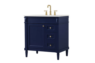 32 inch Single bathroom vanity in blue