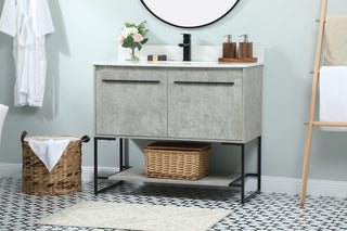 40 inch Single bathroom vanity in concrete grey with backsplash