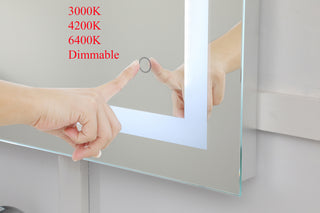 Helios 42in x 60in Hardwired LED mirror with touch sensor and color changing temperature 3000K/4200K/6400K