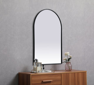 Metal Frame Arch Mirror 27x40 Inch in Black