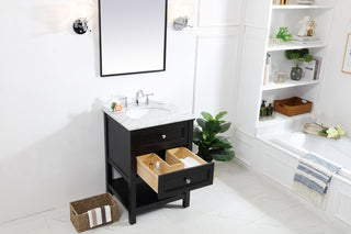 24 in. Single bathroom vanity set in Black