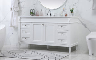 60 inch Single bathroom vanity in white