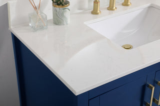 42 inch Single Bathroom Vanity in Blue with Backsplash