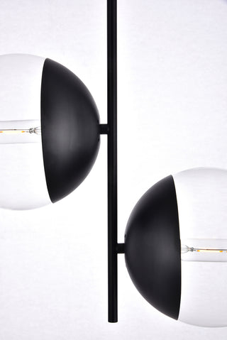 Eclipse 2 Lights Black Pendant With Clear Glass