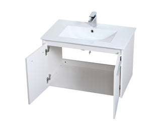 30 inch  Single Bathroom Floating Vanity in White