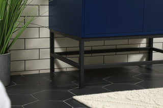 30 inch Single bathroom vanity in blue with backsplash
