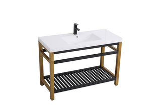 48 inch Single Bathroom Metal Vanity in Golden Black