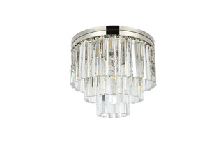 Sydney 9 light polished nickel Flush Mount Clear Royal Cut Crystal