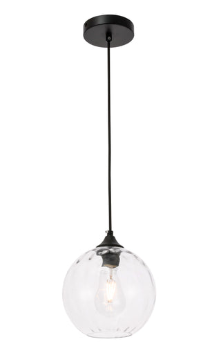 Cashel 1 light Black and Clear glass pendant