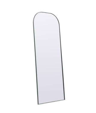 Metal Frame Arch Full Length Mirror 28x74 Inch in Silver