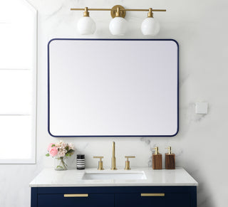 Soft corner metal rectangular mirror 30x40 inch in Blue