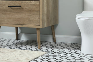 30 inch Single bathroom vanity in natural oak with backsplash