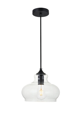 Destry 1 Light Black Pendant With Clear Glass