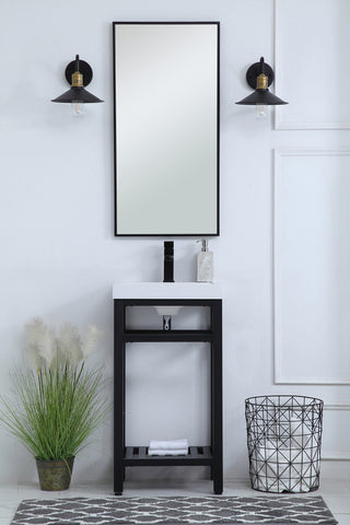 18 inch Single Bathroom Metal Vanity in Black