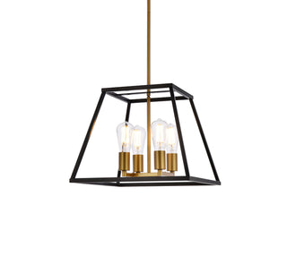 Declan 16 inch pendant in black and brass