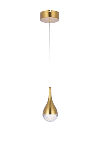 Amherst 5 inch LED pendant in satin gold