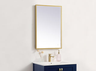 Pier 20x30 inch LED mirror with adjustable color temperature 3000K/4200K/6400K in brass