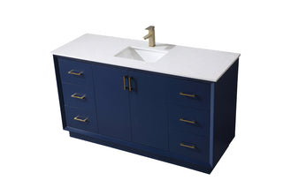 60 Inch SIngle Bathroom Vanity In Blue