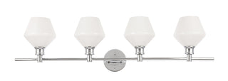 Gene 4 light Chrome and Frosted white glass Wall sconce