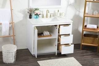 42 inch Single bathroom vanity in white