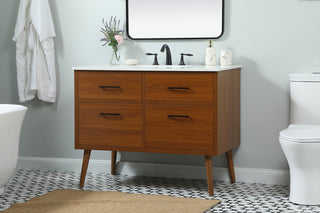 42 inch Single bathroom vanity in teak