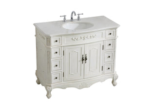 42 inch Single Bathroom Vanity in Antique White