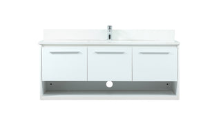 48 inch Single bathroom vanity in white with backsplash