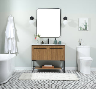 40 inch Single bathroom vanity in walnut brown