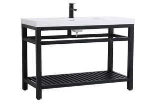 48 inch Single Bathroom Metal Vanity in Black