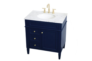 32 inch Single bathroom vanity in blue