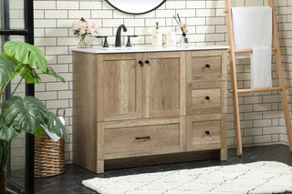 42 inch Single bathroom vanity in natural oak