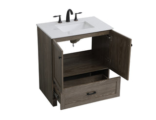 30 inch Single Bathroom Vanity in Weathered oak