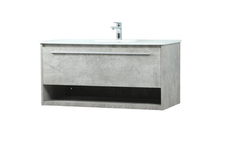 40 inch Single bathroom vanity in concrete grey