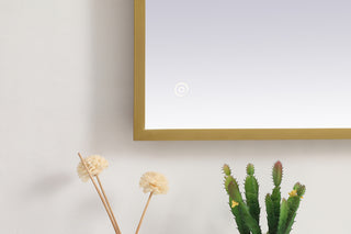 Pier 24x40 inch LED mirror with adjustable color temperature 3000K/4200K/6400K in brass