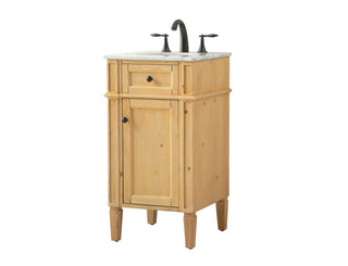 18 inch Single bathroom vanity in natural wood