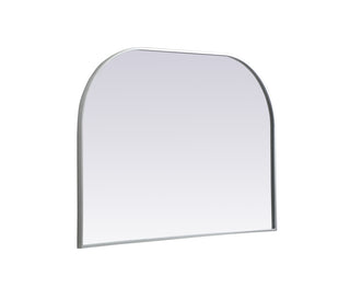 Metal Frame Arch Mirror 42x30 Inch in Silver